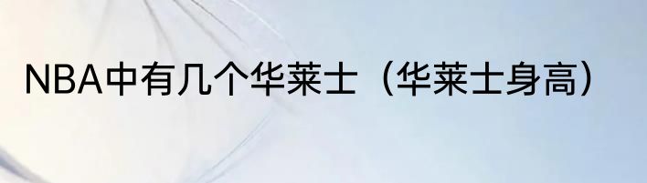 NBA中有几个华莱士（华莱士身高）