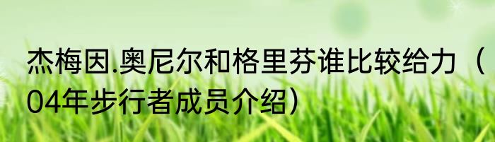 杰梅因.奥尼尔和格里芬谁比较给力（04年步行者成员介绍）