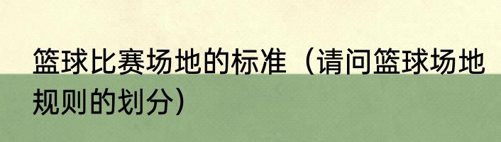 篮球比赛场地的标准（请问篮球场地规则的划分）