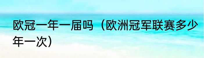 欧冠一年一届吗（欧洲冠军联赛多少年一次）