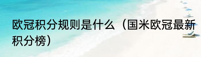 欧冠积分规则是什么（国米欧冠最新积分榜）