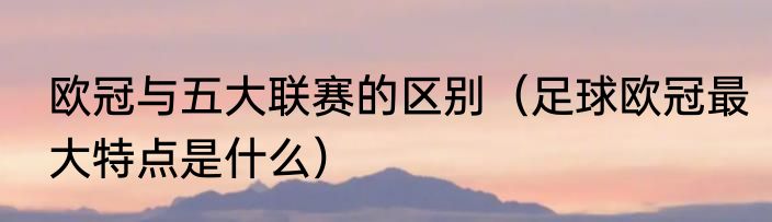 欧冠与五大联赛的区别（足球欧冠最大特点是什么）