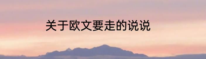 关于欧文要走的说说