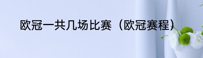欧冠一共几场比赛（欧冠赛程）
