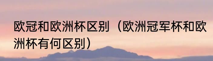 欧冠和欧洲杯区别（欧洲冠军杯和欧洲杯有何区别）