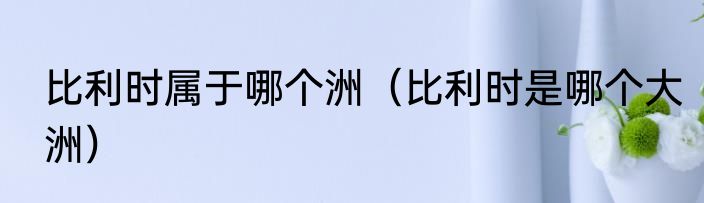 比利时属于哪个洲（比利时是哪个大洲）