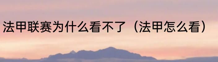 法甲联赛为什么看不了（法甲怎么看）