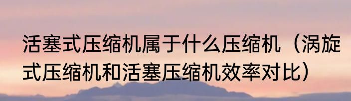 活塞式压缩机属于什么压缩机（涡旋式压缩机和活塞压缩机效率对比）