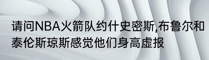 请问NBA火箭队约什史密斯,布鲁尔和泰伦斯琼斯感觉他们身高虚报