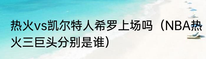 热火vs凯尔特人希罗上场吗（NBA热火三巨头分别是谁）