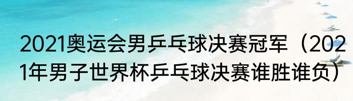 2021奥运会男乒乓球决赛冠军（2021年男子世界杯乒乓球决赛谁胜谁负）