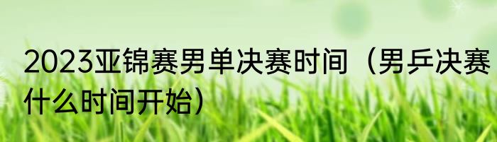 2023亚锦赛男单决赛时间（男乒决赛什么时间开始）