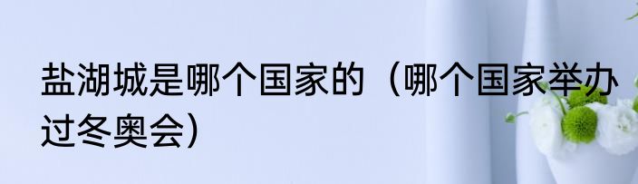 盐湖城是哪个国家的（哪个国家举办过冬奥会）