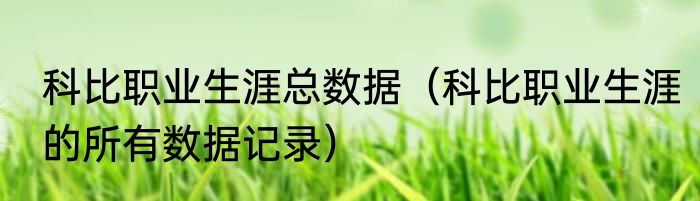 科比职业生涯总数据（科比职业生涯的所有数据记录）