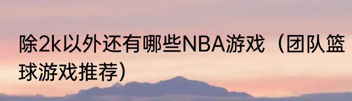 除2k以外还有哪些NBA游戏（团队篮球游戏推荐）