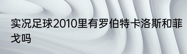 实况足球2010里有罗伯特卡洛斯和菲戈吗