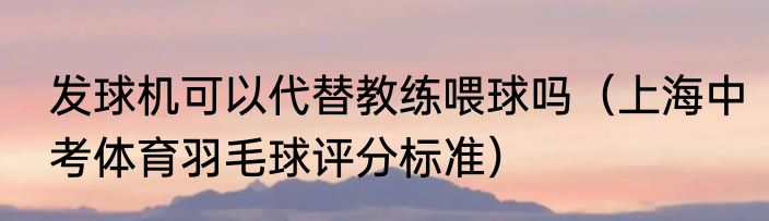 发球机可以代替教练喂球吗（上海中考体育羽毛球评分标准）