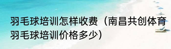 羽毛球培训怎样收费（南昌共创体育羽毛球培训价格多少）