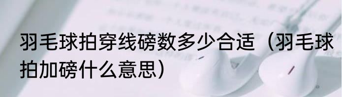 羽毛球拍穿线磅数多少合适（羽毛球拍加磅什么意思）