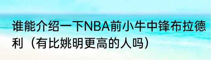 谁能介绍一下NBA前小牛中锋布拉德利（有比姚明更高的人吗）