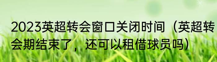 2023英超转会窗口关闭时间（英超转会期结束了，还可以租借球员吗）
