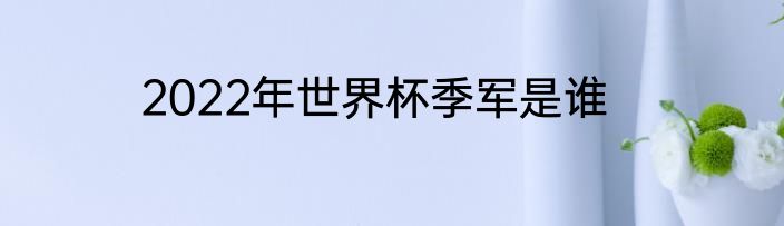 2022年世界杯季军是谁