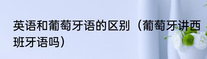 英语和葡萄牙语的区别（葡萄牙讲西班牙语吗）