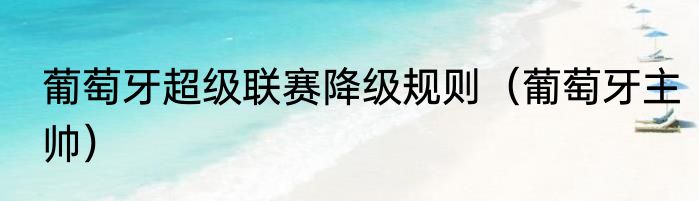 葡萄牙超级联赛降级规则（葡萄牙主帅）