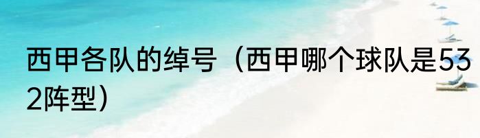 西甲各队的绰号（西甲哪个球队是532阵型）