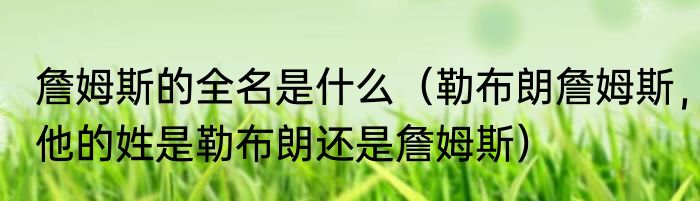 詹姆斯的全名是什么（勒布朗詹姆斯，他的姓是勒布朗还是詹姆斯）