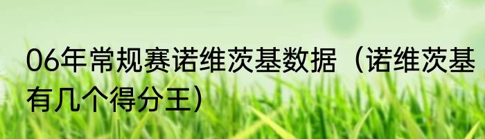 06年常规赛诺维茨基数据（诺维茨基有几个得分王）