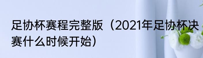 足协杯赛程完整版（2021年足协杯决赛什么时候开始）