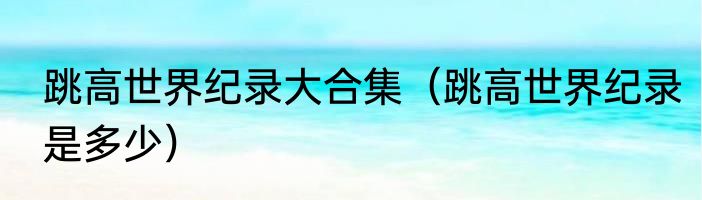跳高世界纪录大合集（跳高世界纪录是多少）