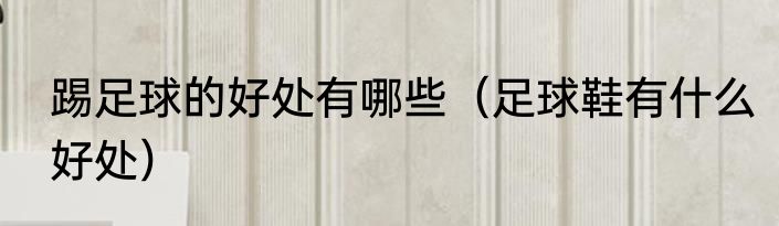 踢足球的好处有哪些（足球鞋有什么好处）