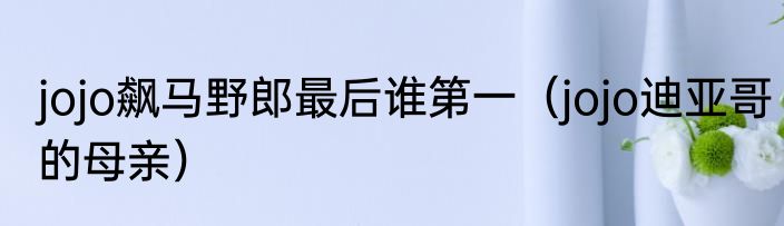 jojo飙马野郎最后谁第一（jojo迪亚哥的母亲）