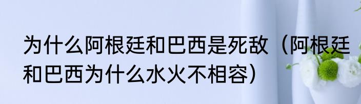 为什么阿根廷和巴西是死敌（阿根廷和巴西为什么水火不相容）