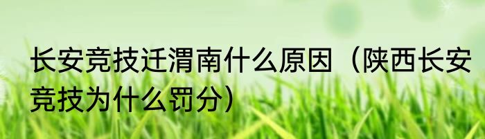 长安竞技迁渭南什么原因（陕西长安竞技为什么罚分）