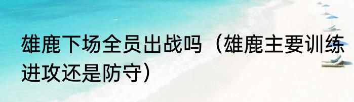 雄鹿下场全员出战吗（雄鹿主要训练进攻还是防守）
