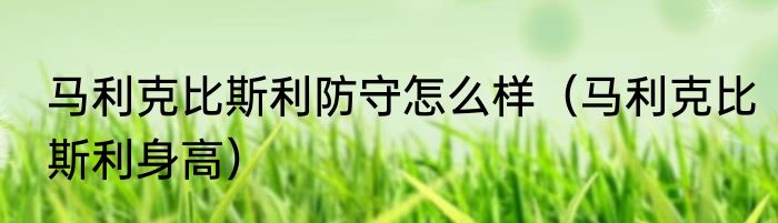 马利克比斯利防守怎么样（马利克比斯利身高）