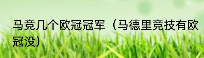 马竞几个欧冠冠军（马德里竞技有欧冠没）