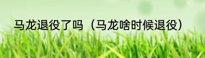 马龙退役了吗（马龙啥时候退役）