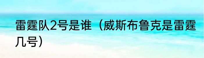 雷霆队2号是谁（威斯布鲁克是雷霆几号）