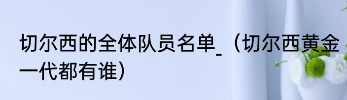 切尔西的全体队员名单_（切尔西黄金一代都有谁）