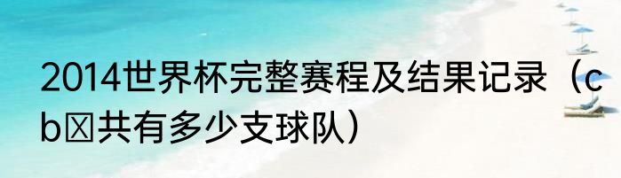 2014世界杯完整赛程及结果记录（cbα共有多少支球队）
