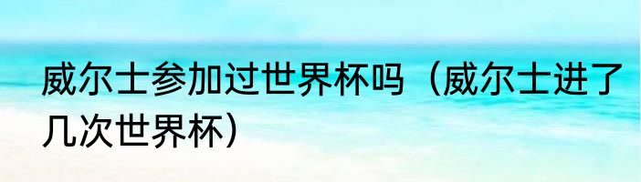 威尔士参加过世界杯吗（威尔士进了几次世界杯）