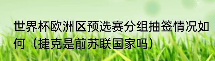 世界杯欧洲区预选赛分组抽签情况如何（捷克是前苏联国家吗）