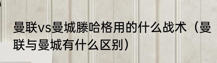 曼联vs曼城滕哈格用的什么战术（曼联与曼城有什么区别）