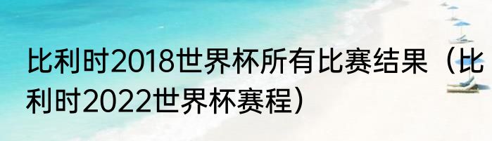 比利时2018世界杯所有比赛结果（比利时2022世界杯赛程）