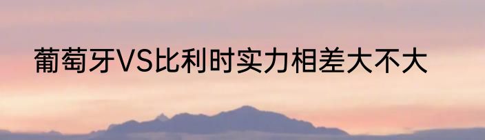 葡萄牙VS比利时实力相差大不大