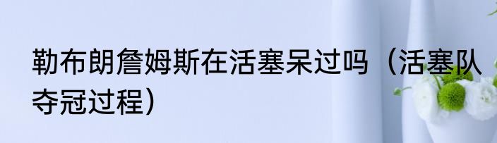 勒布朗詹姆斯在活塞呆过吗（活塞队夺冠过程）